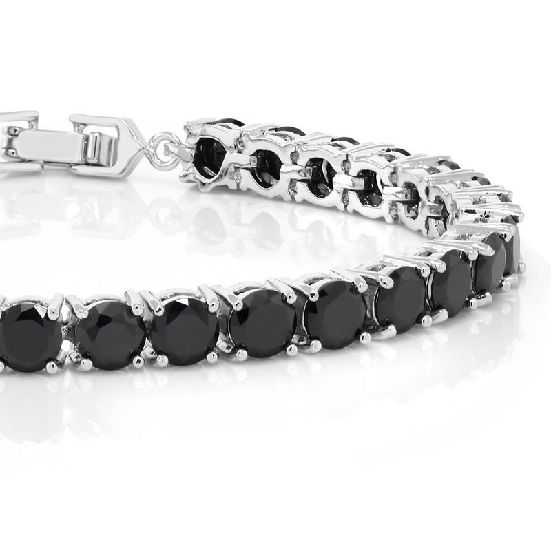 GEM STONE KING Sparkling Multi-Color Round Cubic Zirconia CZ Women's Tennis Bracelet (7.50 cttw, 7 Inch), Black - Image 2